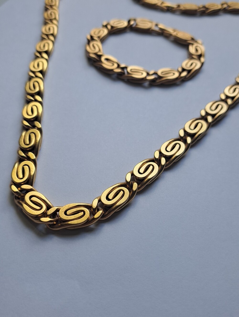 Monet Vintage Spiral Gold-Tone Link Bracelet & Necklace Set